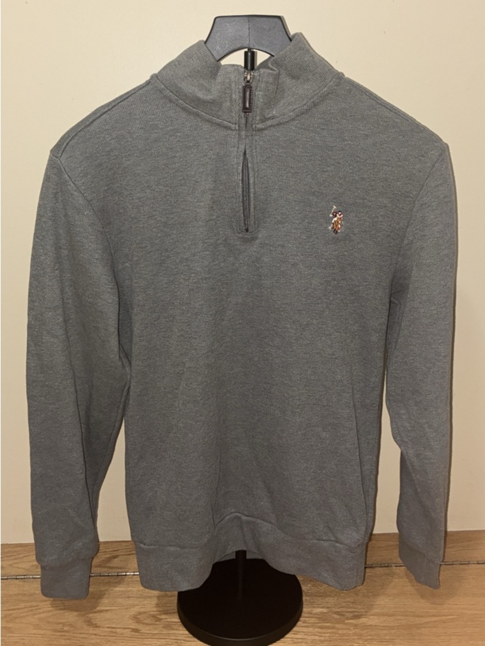 U.S. Polo Assn. Men’s Gray Quarter-Zip Sweatshirt